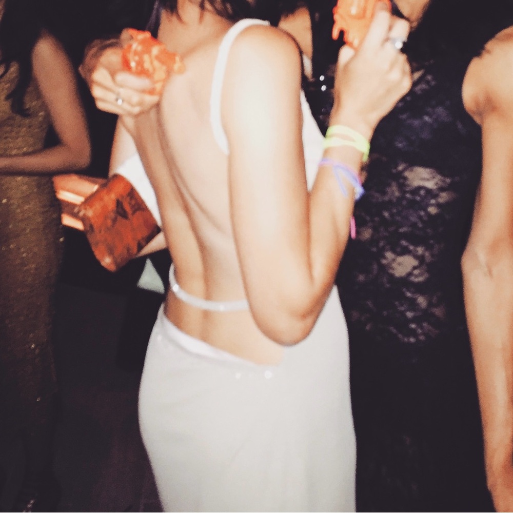 Valentino Vintage Beige Backless Slip Dress with Spaghetti Straps